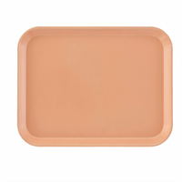 Cambro Camtray Rectangular Fiberglass Cafeteria Tray, 14 x 18 Inches, Dark Peach