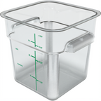 Thumbnail image #1 for CFS Brands Squares 1195107 4 qt Clear Polycarbonate Square Food Storage Container, Container Only Case of 6