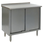 Thumbnail image #1 for Eagle Group Spec-Master UCB30120SE 120-Inch W x 30-Inch D Stainless Steel Enclosed Work Table with Cabinet Base, Sliding Doors, and 14-Gauge Top