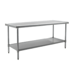 Thumbnail image #1 for Eagle Group Spec-Master T36132SEM Stainless Steel Work Table, 132 x 36 Inches, Box Marine Edge, Adjustable Undershelf