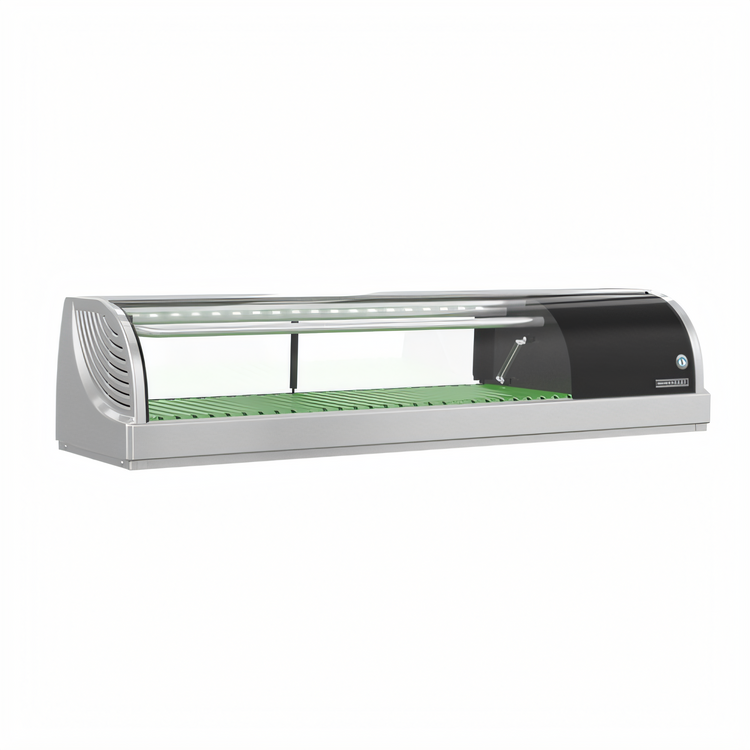Product image #1 for Hoshizaki Countertop Refrigerated Sushi Display Case, 47.2-Inch Wide, Curved Glass, Right-Side Refrigeration