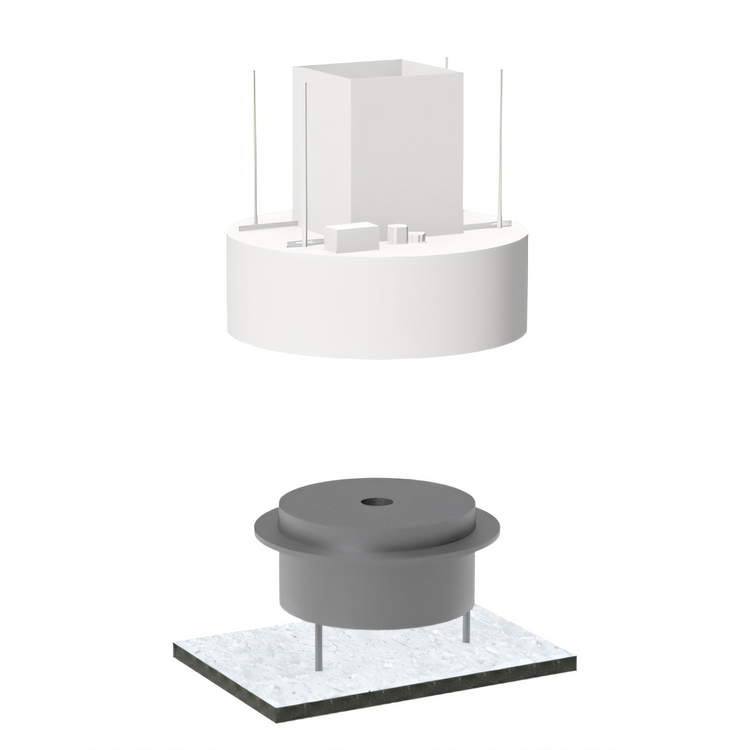 Product image #1 for SimpleSpec 48-Inch Diameter Round Island Type I Display Cooking Hood, 24-Inch High
