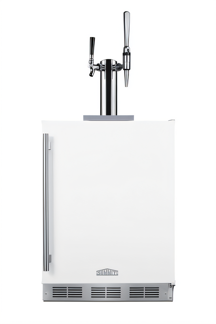 Product image #1 for Summit Appliance 24-Inch Wide ADA-Height Coffee Kegerator with Dual Tap Tower, Flat and Nitro Dispense, White