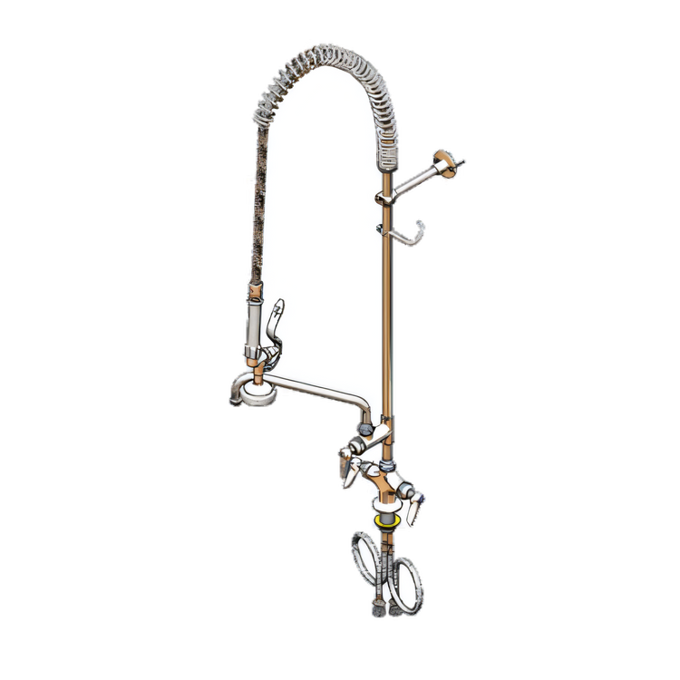 Product image #1 for EasyInstall Single-Hole Deck-Mount Pre-Rinse Unit with 6-Inch Add-On Faucet, 44-Inch Hose, and 1.15 GPM Spray Valve