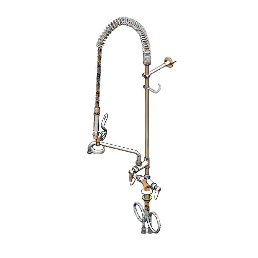 Product image #1 for EasyInstall Single-Hole Deck-Mount Pre-Rinse Unit with 6-Inch Add-On Faucet, 44-Inch Hose, and 1.15 GPM Spray Valve