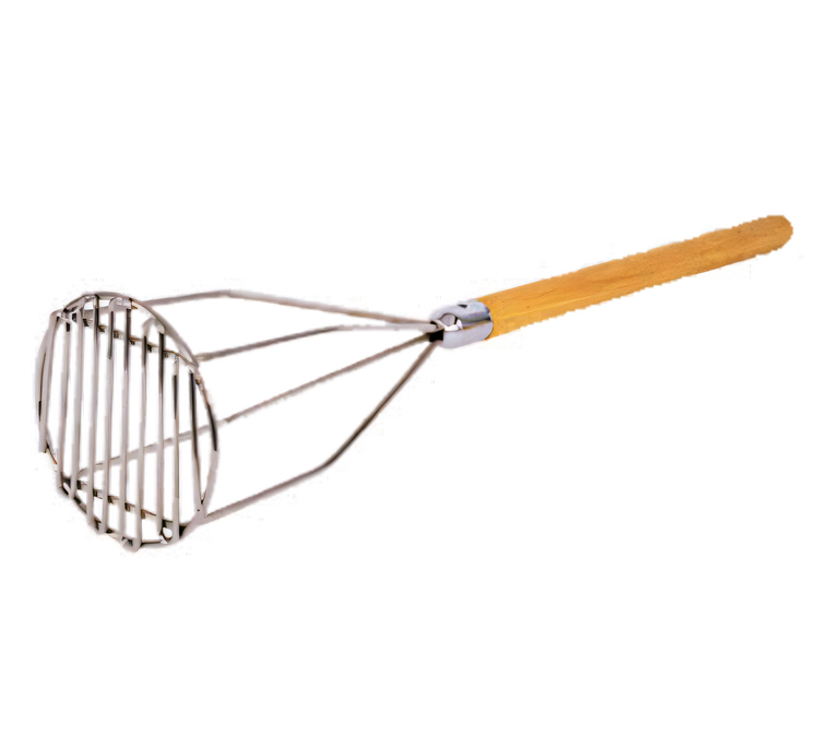 Product image #1 for 24-Inch Round Head Potato Masher with 5-Inch Head, Nickel-Plated Rod and Wood Handle