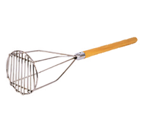 24-Inch Round Head Potato Masher with 5-Inch Head, Nickel-Plated Rod and Wood Handle