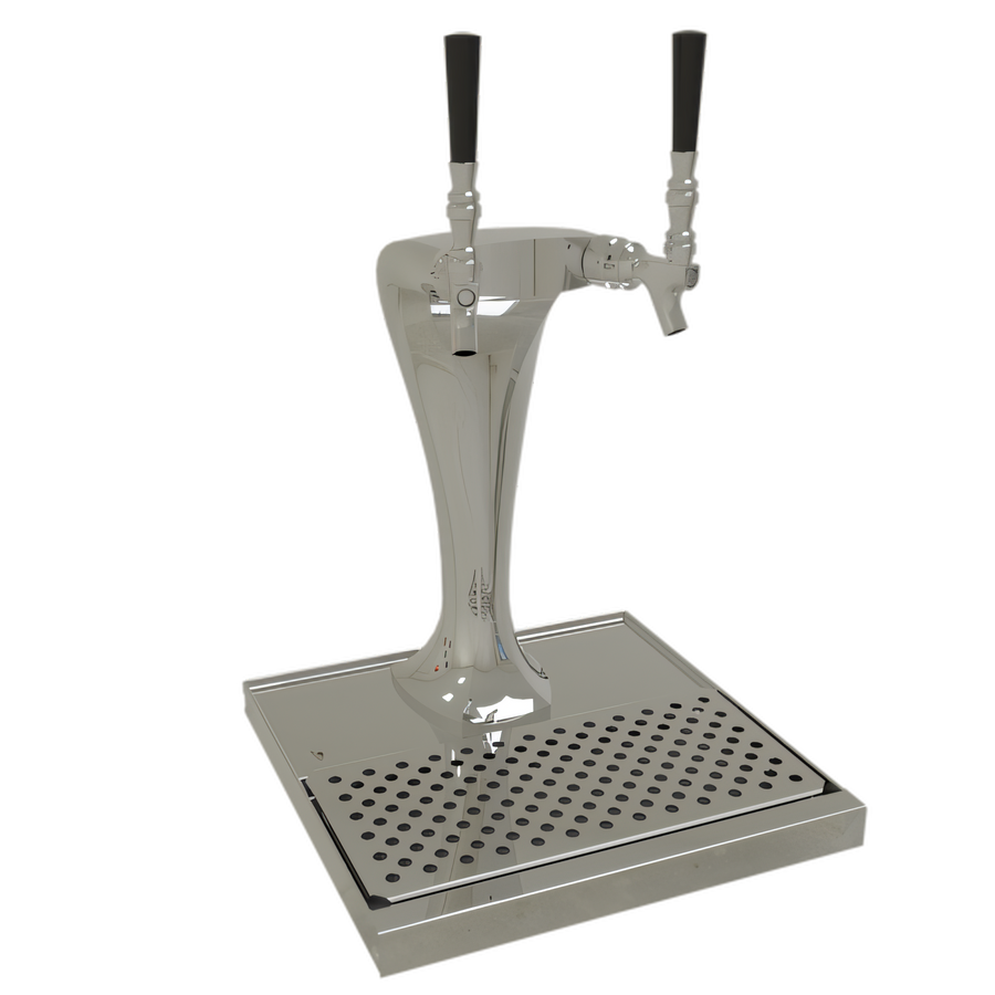 Product image #1 for Glastender Cobra 2-Faucet Air-Cooled Countertop Draft Dispensing Tower, Mirror Finish