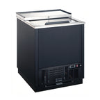 Thumbnail image #1 for Admiral Craft Equipment Corp. Black Diamond USGF-1L 4 Cu. Ft. Glass Froster / Plate Chiller with Single Sliding Solid Lid, Black Exterior