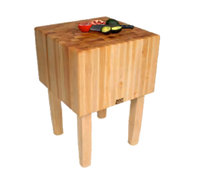 John Boos AA03 Traditional End Grain Maple Butcher Block Work Table, 30 x 24 x 34 Inches, 16-Inch Thick Top