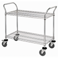 Quantum 48 Inch x 18 Inch 2-Shelf 304 Stainless Steel Utility Cart