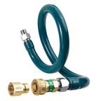 Thumbnail image #1 for Krowne Royal Series M10048K5 Moveable Gas Connection Kit, 1-Inch I.D. x 48-Inch Stainless Steel Hose with Quick Disconnect