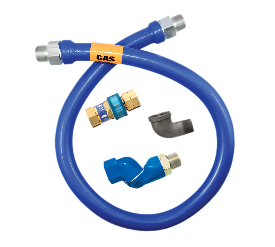 Product image #1 for Dormont Blue Hose 1-1/4 Inch I.D. x 48 Inch Moveable Gas Connector Hose Assembly with SnapFast Quick Disconnect and Swivel MAX