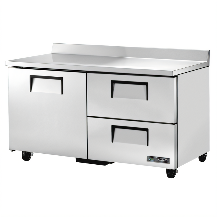 Product image #1 for True 60-Inch Two-Section Worktop Refrigerator with 1 Door and 2 Drawers