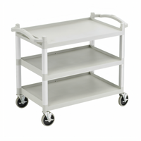 Cambro KD Low-Profile 3-Shelf Utility Bus Cart, Speckled Gray, 400 lb. Capacity