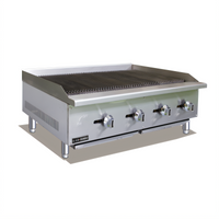 Black Diamond 48-Inch Standard Series Countertop Radiant Gas Charbroiler, Natural Gas, 4 Burners
