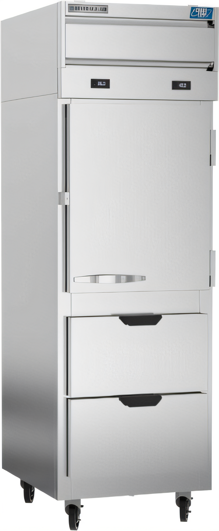 Product image #1 for Beverage-Air Cross Temp 1-Section Reach-In Convertible Refrigerator/Freezer with 1 Solid Door, 2 Drawers, and 2 Shelves