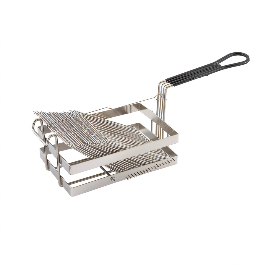 Product image #1 for Rectangular Nickel-Plated Tostada Basket for 18 6-Inch Shells