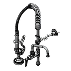 Thumbnail image #1 for T&S Brass MPZ-KIT-LN06-CR Mini Pre-Rinse Retrofit Kit with Low-Flow Spray Valve, Add-On Faucet, 6-Inch Swing Nozzle & Lever Handle
