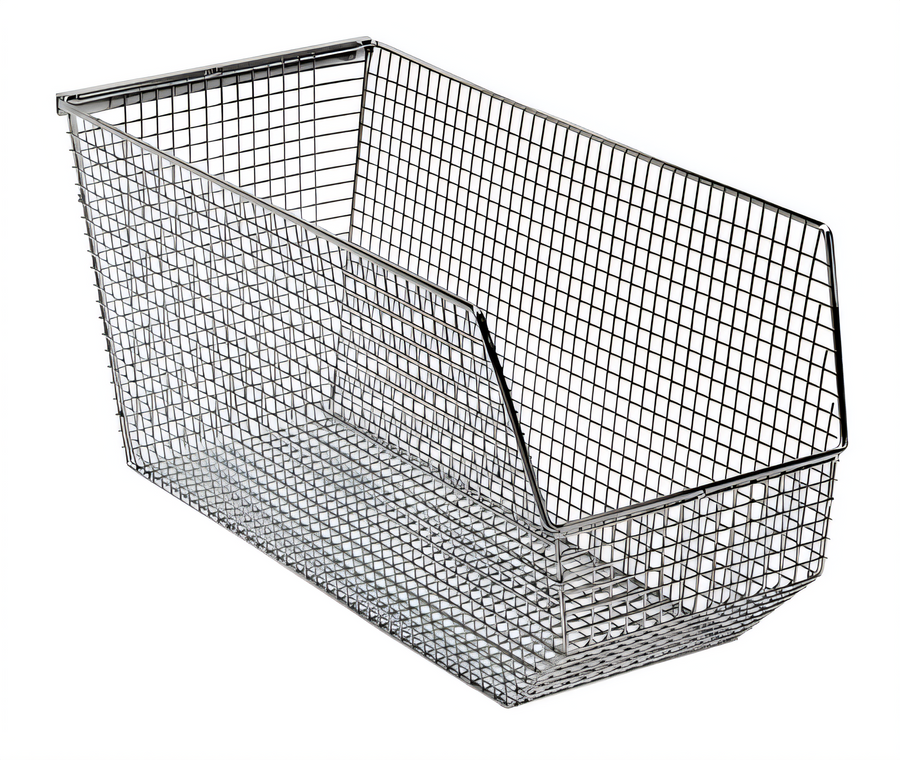 Product image #1 for Quantum Chrome Rectangular Mesh Stack & Hang Bin, 17-3/4 x 8-1/8 x 9 Inch