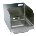 Thumbnail image #1 for BK Resources BKHS-D-SS-SS Compact Wall-Mount Hand Sink, 9" x 9" x 5" Bowl, 304 Stainless Steel, Dual Side Splashes