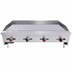 Thumbnail image #1 for BakeMax 48-Inch Heavy Duty Countertop Natural Gas Griddle, 4 Burners, 120,000 BTU
