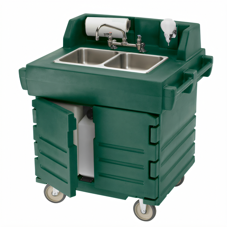 Product image #1 for Cambro CamKiosk® Mobile 2-Compartment Hand Sink Cart with Self-Contained Water and Waste Tanks and Hot Water Heater