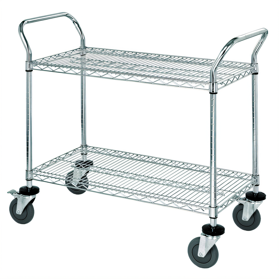 Product image #1 for Quantum Chrome-Plated Wire Utility Cart, 36 x 24 x 37-1/2 Inches, 2 Shelves, 1,200 lb Capacity