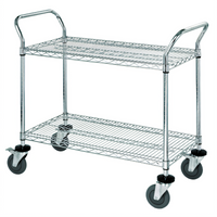 Quantum Chrome-Plated Wire Utility Cart, 36 x 24 x 37-1/2 Inches, 2 Shelves, 1,200 lb Capacity