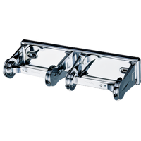 Double Roll Locking Toilet Tissue Dispenser, Bright Chrome, Steel