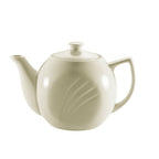 Thumbnail image #1 for CAC China Garden State GAD-TP 15 oz Porcelain Teapot with Lid, Embossed, Bone White Case of 3 Dozen