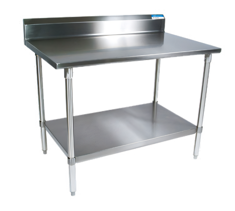 Product image #1 for BK Resources 30" x 30" Corner Stainless Steel Work Table with 5" Backsplash and Galvanized Undershelf