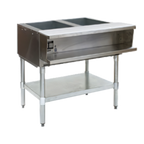 Thumbnail image #1 for Eagle Group AWT2-NG-3VP Natural Gas Water Bath Hot Food Table, 33-Inch, 2-Pan, Open Base, Stainless Steel Case of 3