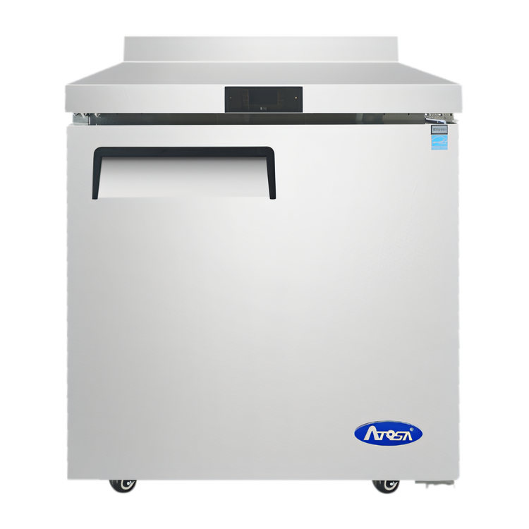 Product image #1 for Atosa 27-1/2" One-Section Worktop Refrigerator with Backsplash, Solid Door, 7.2 Cu. Ft.