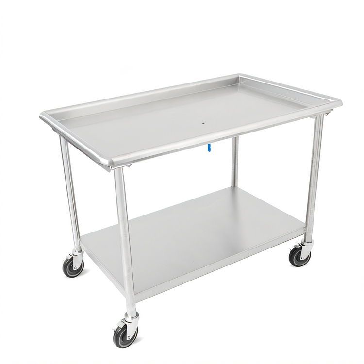 Product image #1 for John Boos 48-7/8" x 30-3/8" Stainless Steel Sorting Table with Open Undershelf Base and Locking Casters