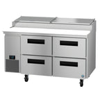 Thumbnail image #1 for Hoshizaki Steelheart PR60B-D4 60-Inch Two-Section Pizza Prep Table with 4 Drawers, 8-Pan Rail and Self-Contained Refrigeration