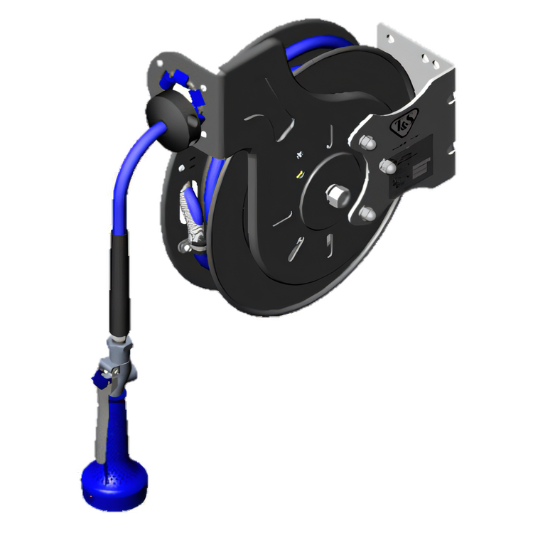 Product image #1 for Open Epoxy-Coated Retractable Hose Reel System with 3/8-Inch x 35-Foot Hose and 1.07 GPM Spray Valve