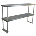 Thumbnail image #1 for John Boos OS-ED-1872 Double Work Table Overshelf, Adjustable Lower Shelf, 18/300 Stainless Steel, 72 x 18 Inches