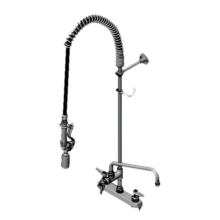 Product image #1 for EasyInstall Deck-Mount Workboard Pre-Rinse Add-On Faucet with 12-Inch Swing Nozzle and 44-Inch Hose
