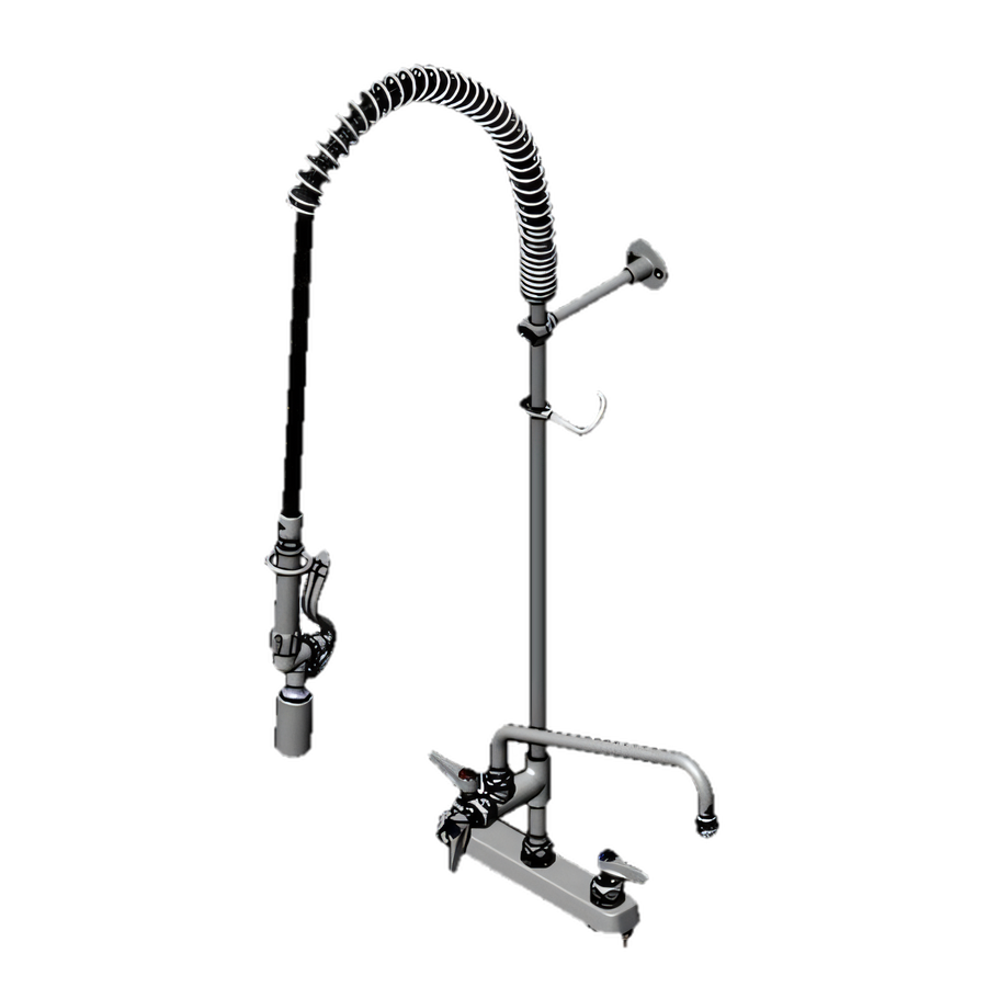 Product image #1 for EasyInstall Deck-Mount Workboard Pre-Rinse Add-On Faucet with 12-Inch Swing Nozzle and 44-Inch Hose