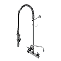 EasyInstall Deck-Mount Workboard Pre-Rinse Add-On Faucet with 12-Inch Swing Nozzle and 44-Inch Hose