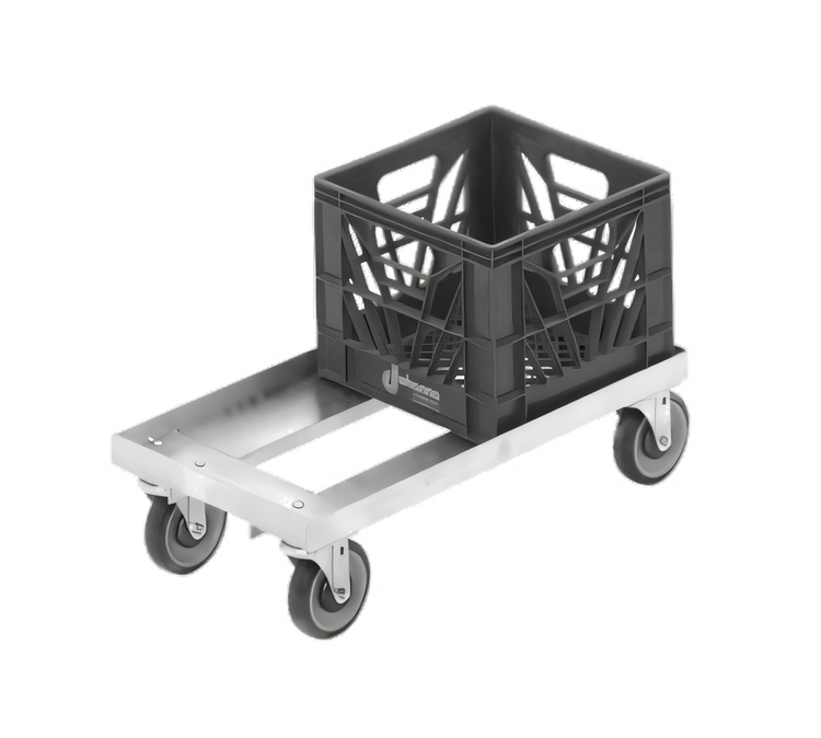 Product image #1 for Channel Manufacturing Double Wide Aluminum Glass Rack / Milk Crate Dolly for Two 13 x 13 Crates
