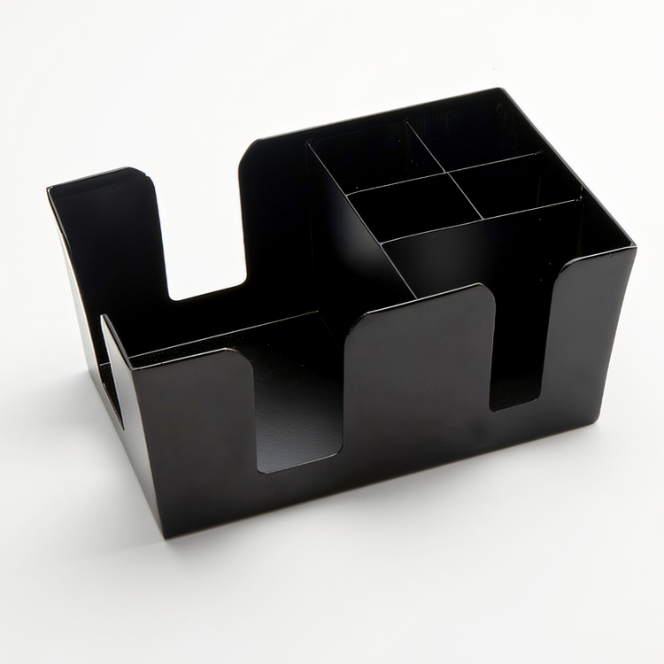 Product image #1 for American Metalcraft 6-Compartment Black Powder-Coated Steel Bar Garnish Caddy