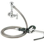 Thumbnail image #1 for Krowne Royal Series 20-101L Low-Lead Wall-Mount Pot Filler Assembly with 72-Inch Flexible Hose and Self-Closing Hook Valve