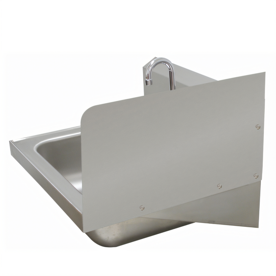 Product image #1 for Advance Tabco Bolt-On Single Panel Hand Sink Side Splash, 12-Inch High, 16-Gauge 300 Series Stainless Steel, for 16 x 20-Inch Bowls
