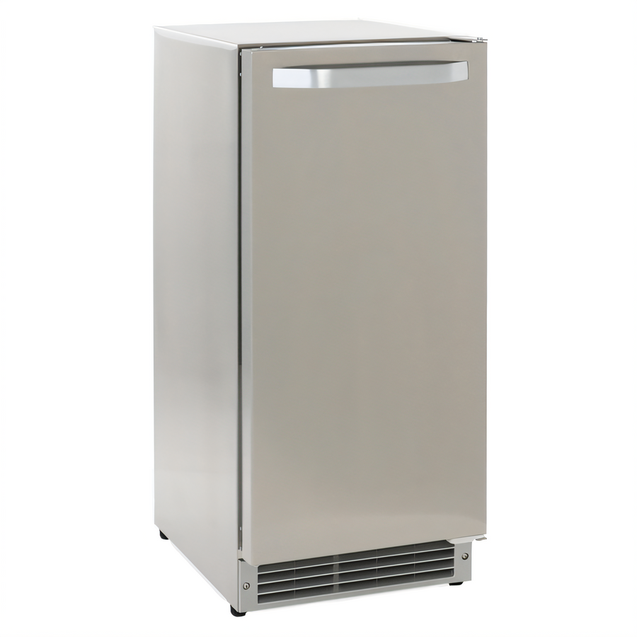 Product image #1 for Maxx Ice 15-Inch Shallow Depth Outdoor Built-In Undercounter Crescent Ice Maker with 22 lb Bin