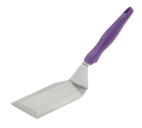 Vollrath Heavy-Duty Stainless Steel Solid Beveled Turner with Ergo Grip Purple Handle, 6 x 3 Inch Blade