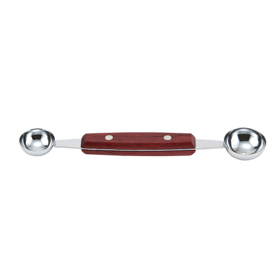 Product image #1 for Winco MB-1 Double Melon Baller — 26 mm & 30 mm Stainless Steel Scoops with Wood Handle