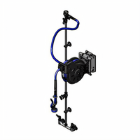 T&S Brass Open Wall-Mount Hose Reel System with 8-Inch Mixing Faucet, 3/8-Inch x 15-Foot Hose and High-Flow Spray Valve