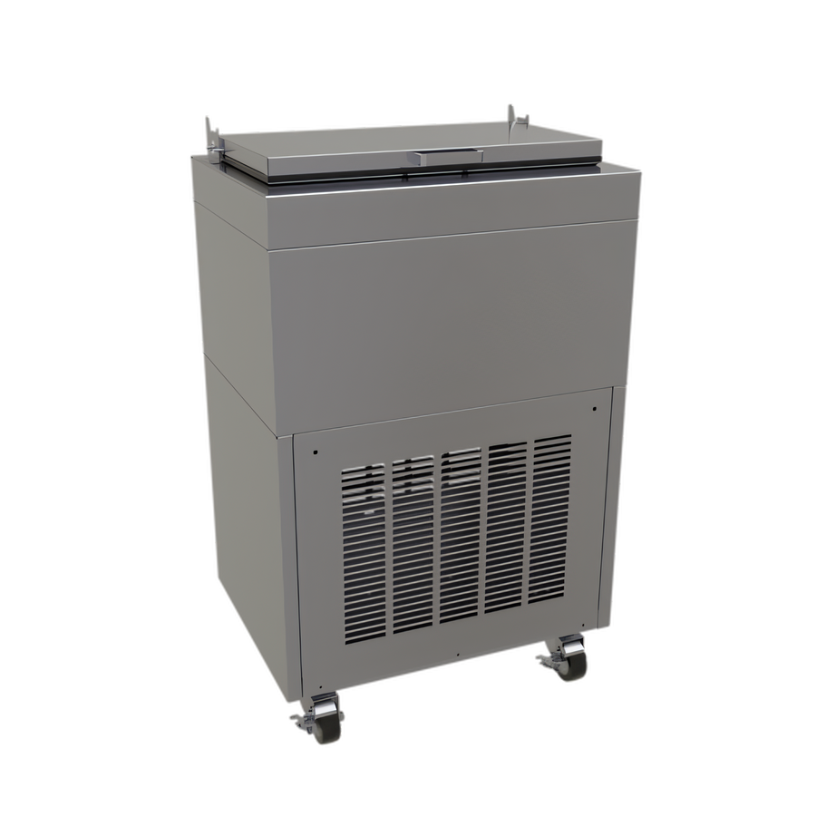 Product image #1 for Glastender Mobile Modular Ice Cream Freezer with Hinged Lid, Self-Contained Refrigeration, Stainless Steel, for 2 x 3-Gallon Tubs